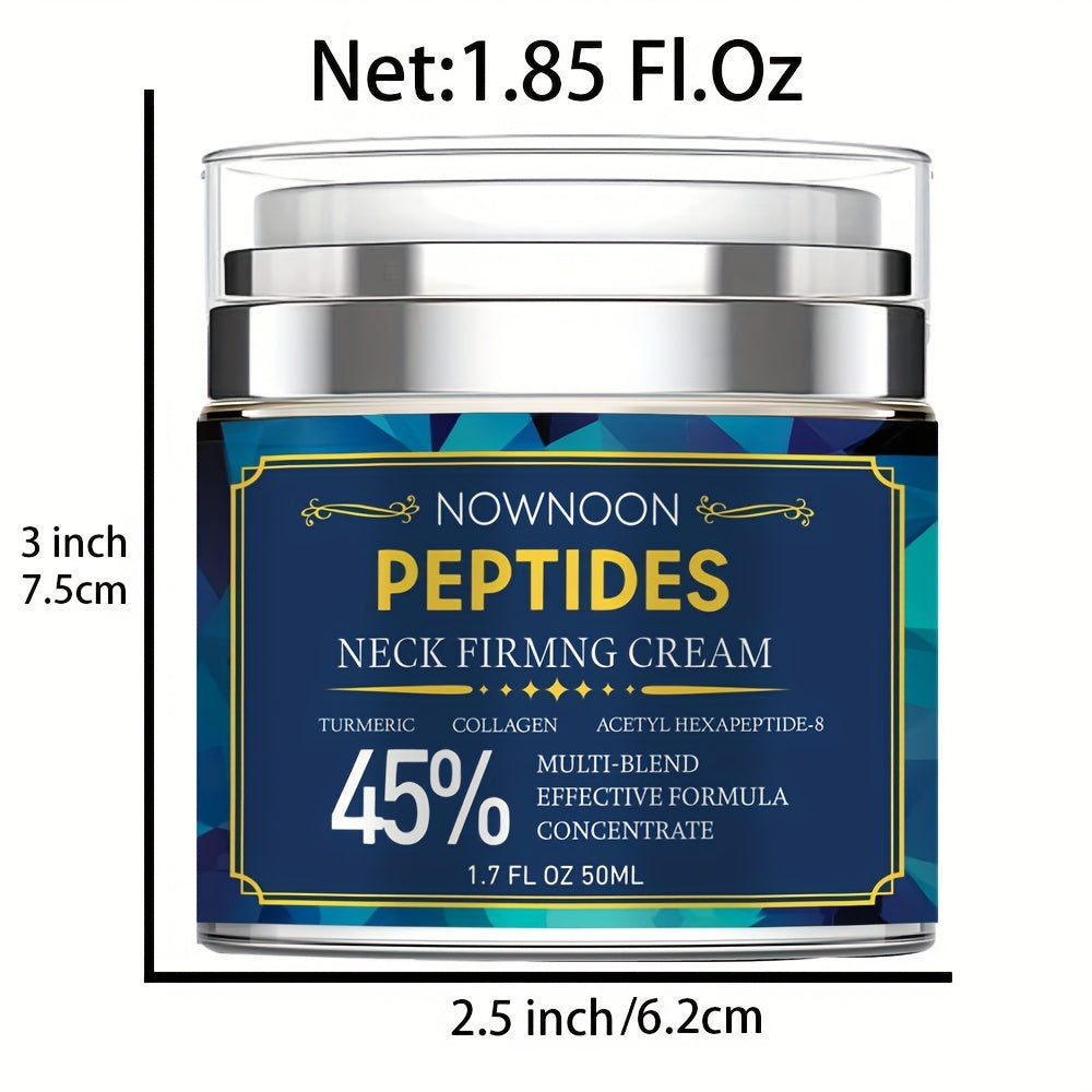 50ml PEPTIDES NECK FIRMING CREAM - Aging Defying Facial Moisturizer With Acetyl Hexapeptide-8, Collagen & Hyaluronic Acid - Day & Night Wrinkle Smoothing Cream - 1.7 Fl.Oz