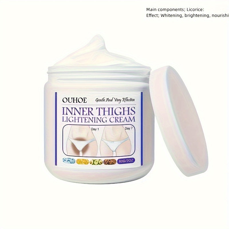 60g INNER THIGHS LIGHTENING CREAM With Hyaluronic Acid & Glycerin For Private Areas, Underarms, Cream For Brightening Dark Skin On Buttocks & Knees, Intimate Skin Care