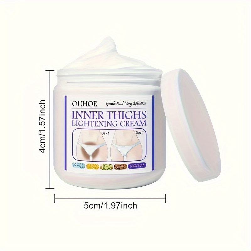 60g INNER THIGHS LIGHTENING CREAM With Hyaluronic Acid & Glycerin For Private Areas, Underarms, Cream For Brightening Dark Skin On Buttocks & Knees, Intimate Skin Care