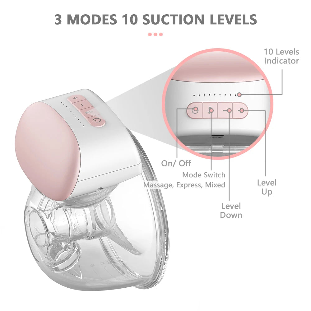 2-in-1 WEARABLE BREAST PUMP - Hands-Free Electric Portable Breast Pump - BPA-Free Breastfeeding Milk Collector