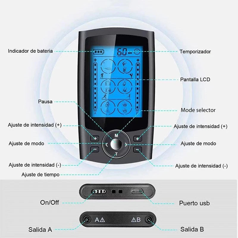 DUAL CHANNEL TENS EMS UNIT  36-Mode Muscle Stimulator with Pain Relief Therapy