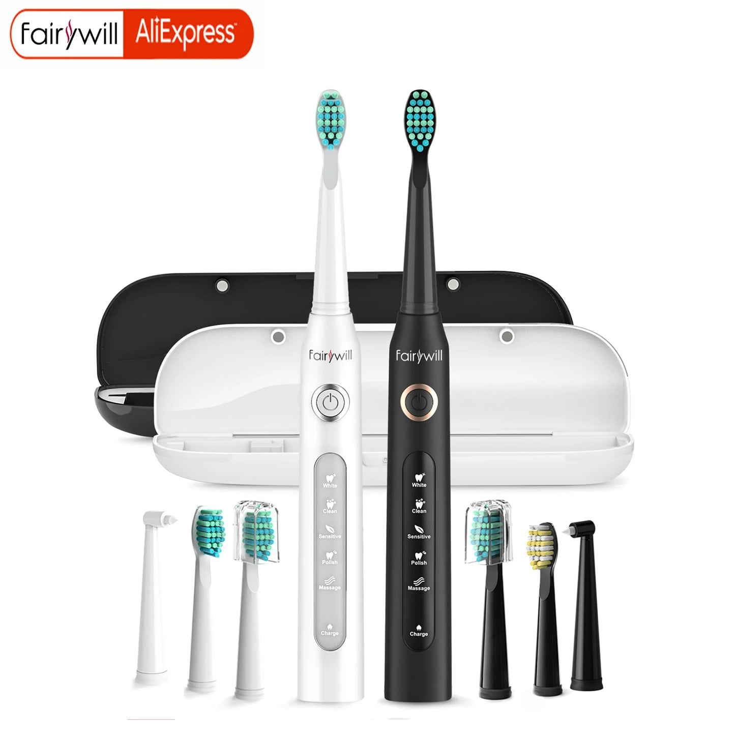 SONIC ELECTRIC TOOTHBRUSH FW-D7 set USB Charge Toothbrushes case for Adult with tooth brush Heads 5 Mode Smart Time