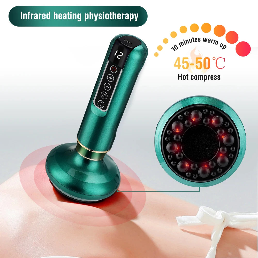 ELECTRIC CUPPING MASSAGER Vacuum Suction, Anti-Cellulite and Infrared Heat Therapy