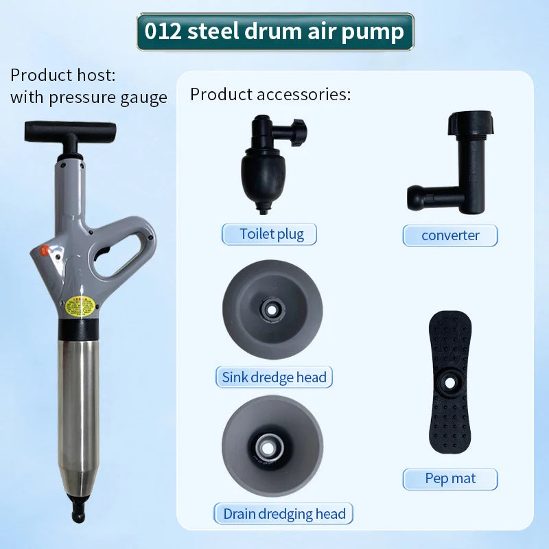 STAINLESS STEEL TOILET PIPE DREDGER  High-Pressure Household Dredging Tool