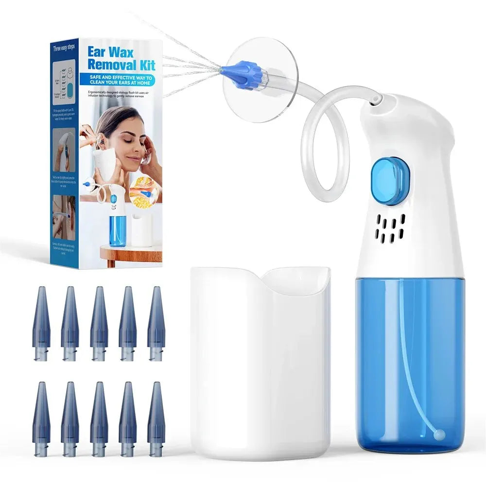 EAR WAX REMOVAL Manual Ear Cleaner Water Cleaner Earwax Remover Kit Ear Irrigation Flushing System Ear Cleaning Kit Healthy Care