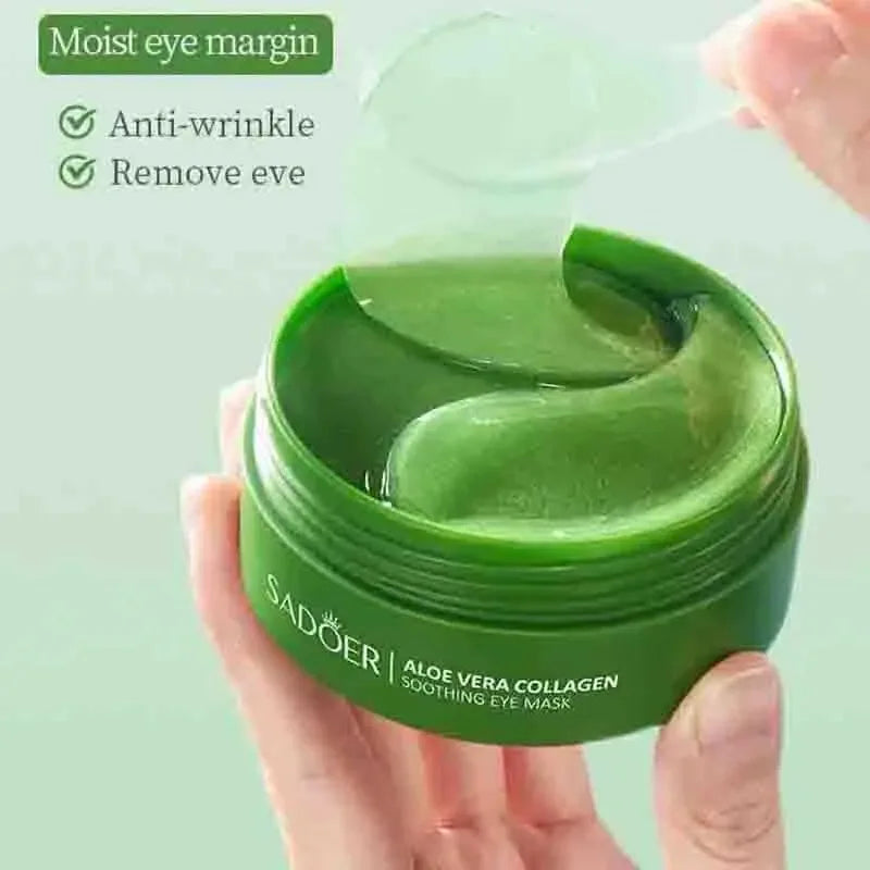 60PCS ALOE VERA COLLAGEN EYE PATCHES  Professional Anti-Aging & Dark Circle Treatment