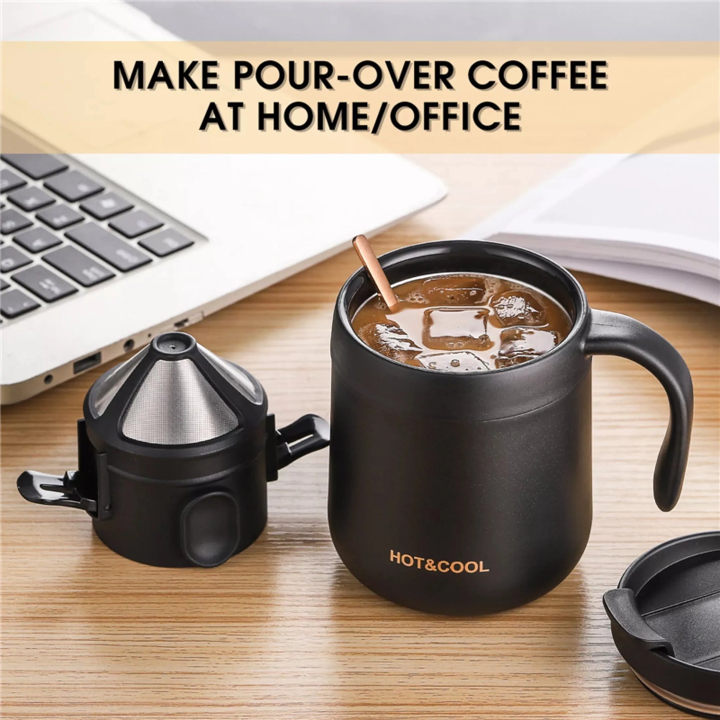 STAINLESS STEEL REUSABLE MUG Coffee Filter Drip Coffee Tea Holder Dripper Tea Cup Set Coffee Pot Coffeeware