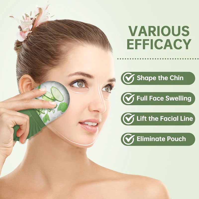 ICE FACE ROLLER Ice Cube Beauty Massage Silicone Ice Mold For Eye Puffiness Ice Facial Roller Shrink Pores