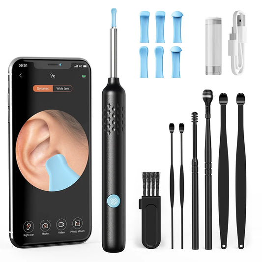 EAR WAX REMOVAL WITH CAMERA  Smart Visual Ear Cleaner with 8MP Wireless Otoscope