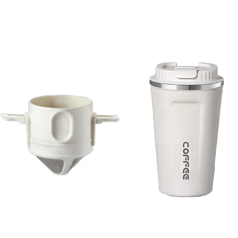 STAINLESS STEEL REUSABLE MUG Coffee Filter Drip Coffee Tea Holder Dripper Tea Cup Set Coffee Pot Coffeeware