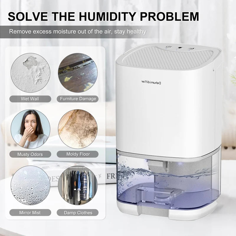 COMPACT PORTABLE DEHUMIDIFIER  Efficient Moisture Control for Small Spaces