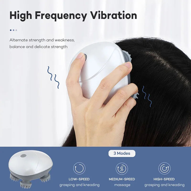 ELECTRIC HEAD SCALP MASSAGER  Waterproof Multi-Function Wellness Device