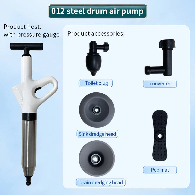 STAINLESS STEEL TOILET PIPE DREDGER  High-Pressure Household Dredging Tool