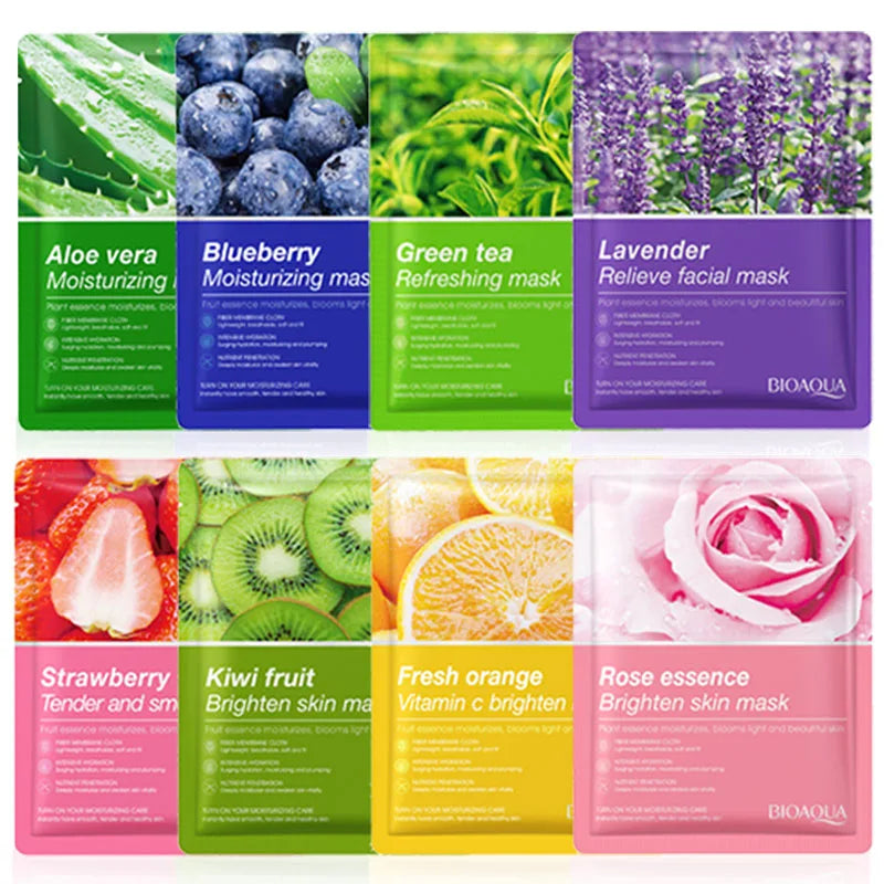 8PCS NATURAL PLANT EXTRACT FACIAL MASK SET  Korean-Inspired Beauty & Hydration Treatment