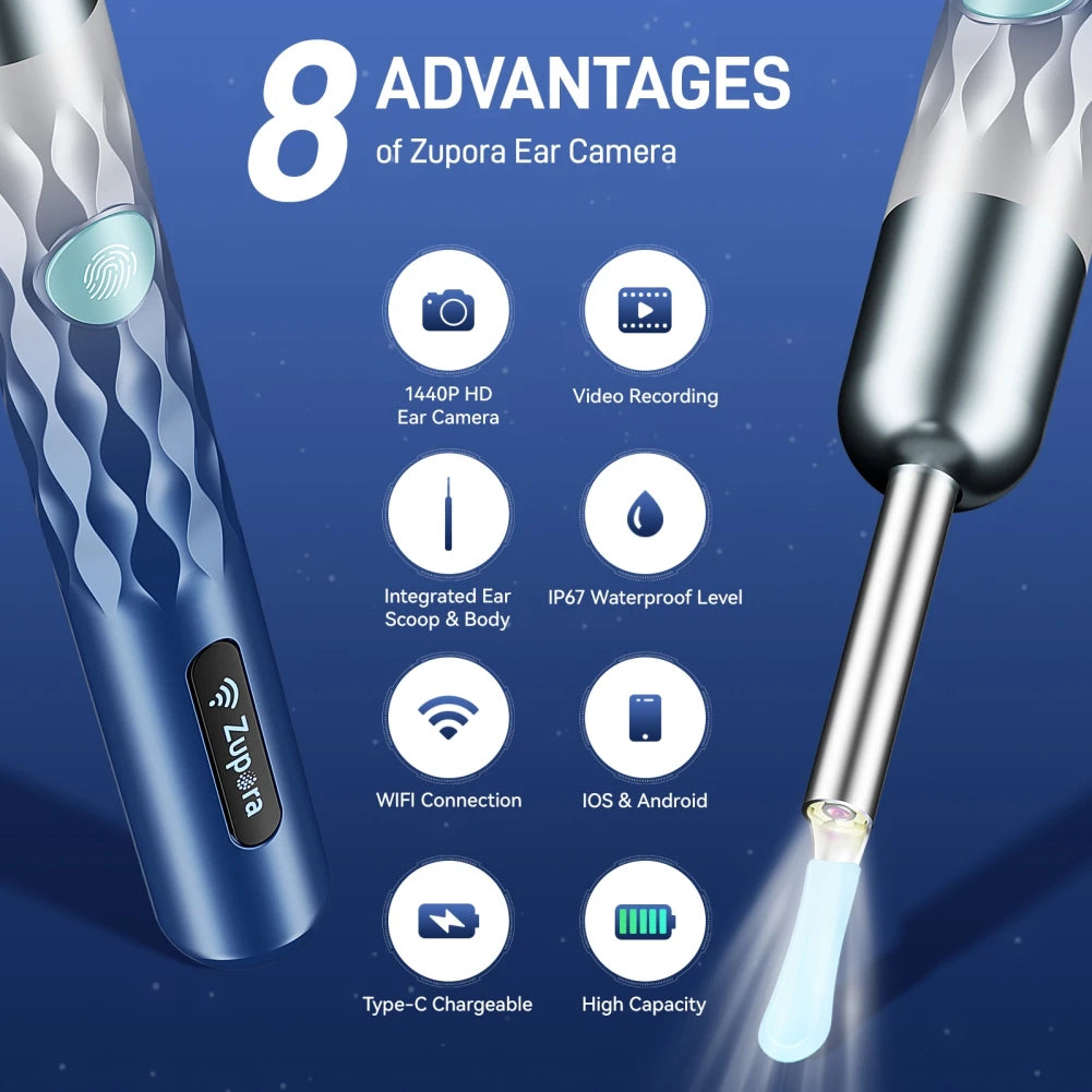 EAR OTOSCOPE WITH CAMERA  Advanced Earwax Removal Tool for Family Health