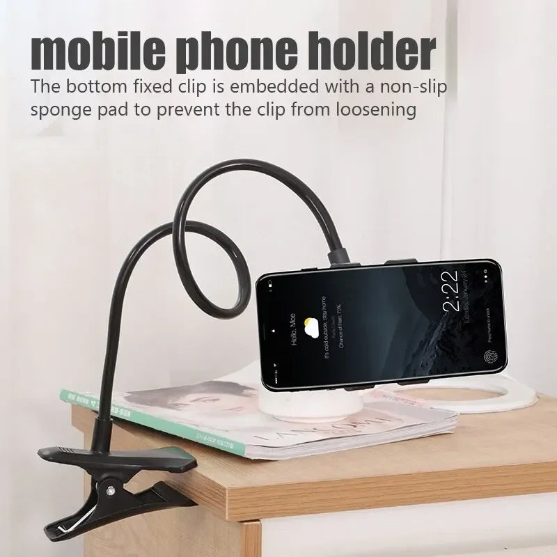 360 CLIP MOBILE PHONE HOLDER Stand Portable Flexible Lazy Bed Desktop Bracket Smartphones Desk Bed Mount Stand Base Support 70cm