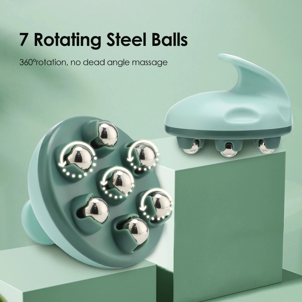 7-BEAD 360° ROTATING STEEL BALL BODY MASSAGER  Professional Multi-Function Wellness Tool