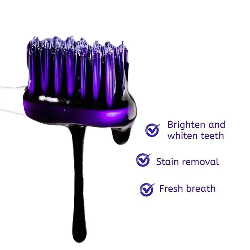 V34 PURPLE COLOR CORRECTOR TOOTHPASTE  Advanced Stain Removal & Whitening Formula