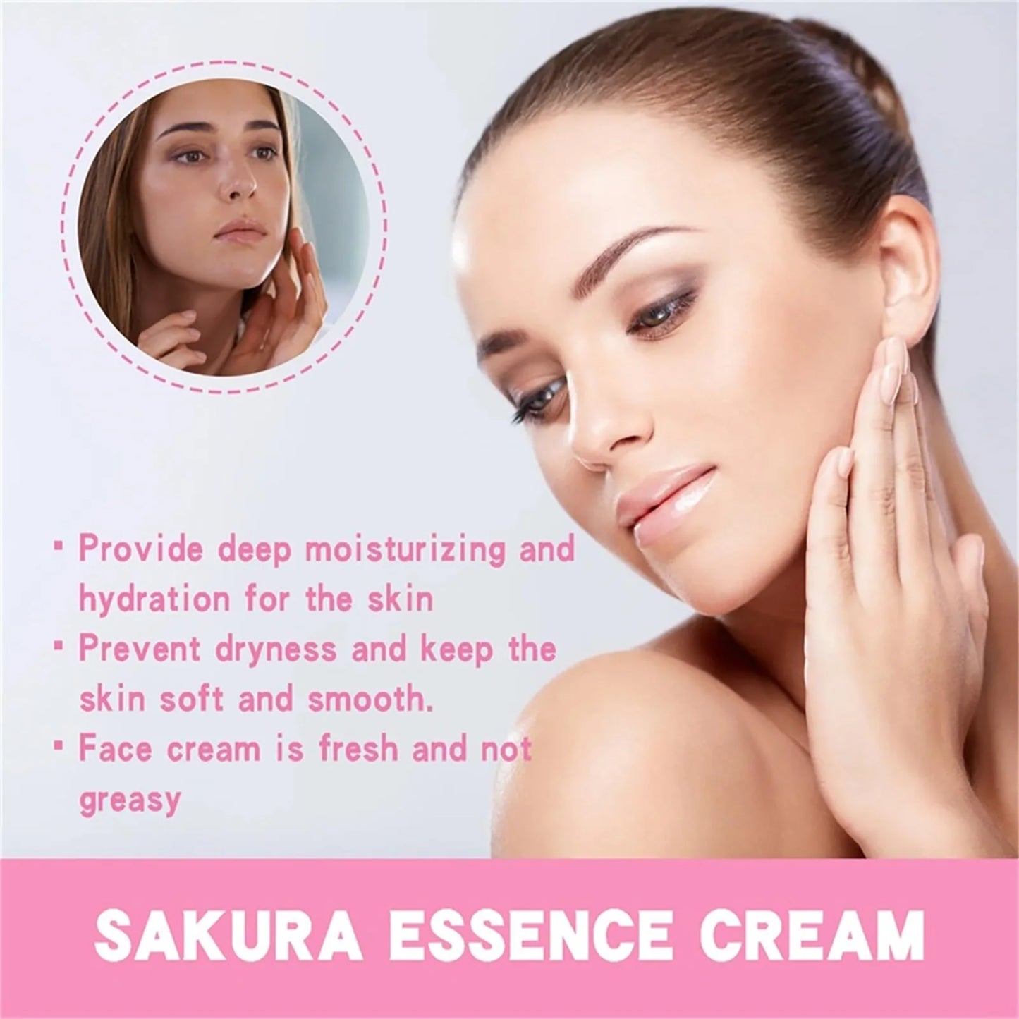 JAPAN SAKURA ESSENCE CREAM  Sakura Tone-Up Cream with Hyaluronic Acid