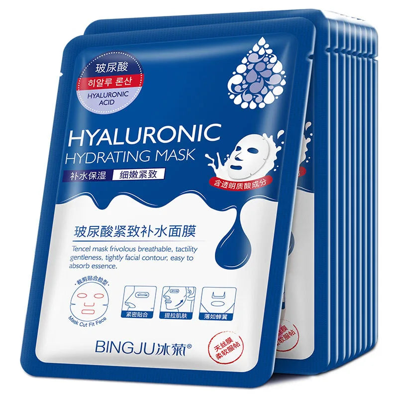 20PCS HYALURONIC ACID COLLAGEN FACE MASK  Deep Hydration & Skin Rejuvenation