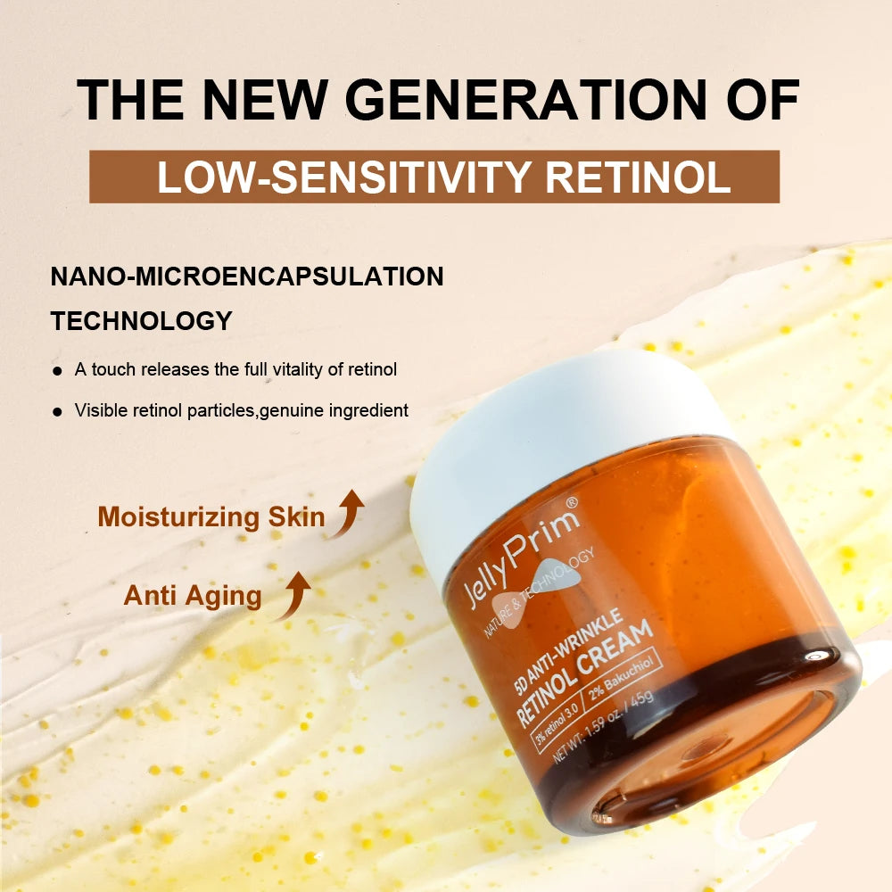 POWERFUL RETINOL FACE CREAM  Anti-Aging & Wrinkle Removal with Retinol, Hyaluronic Acid, and Vitamin E