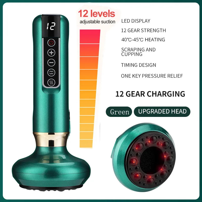 ELECTRIC CUPPING MASSAGER Vacuum Suction, Anti-Cellulite and Infrared Heat Therapy