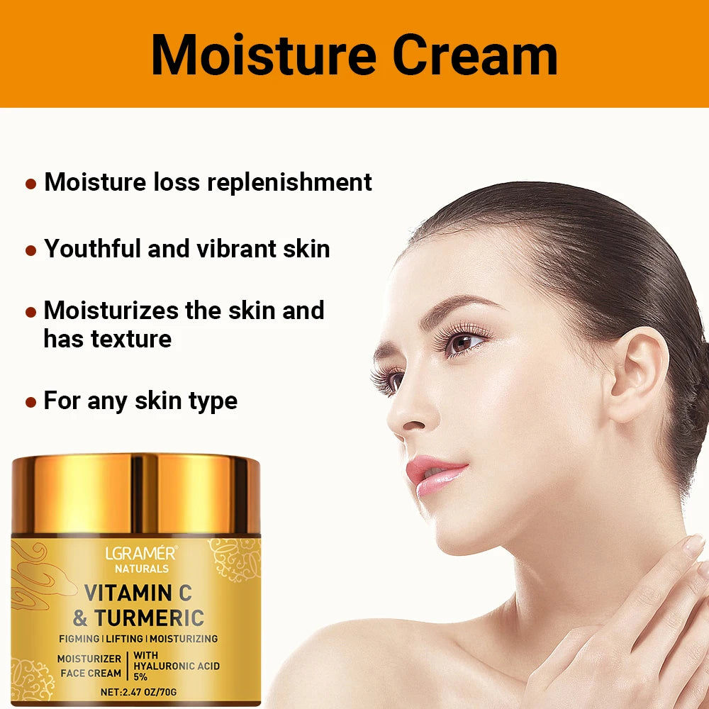 TURMERIC VITAMIN C FACE CREAM  Advanced Anti-Aging & Skin Brightening Formula