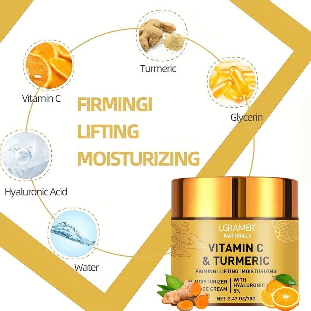 TURMERIC VITAMIN C FACE CREAM  Advanced Anti-Aging & Skin Brightening Formula