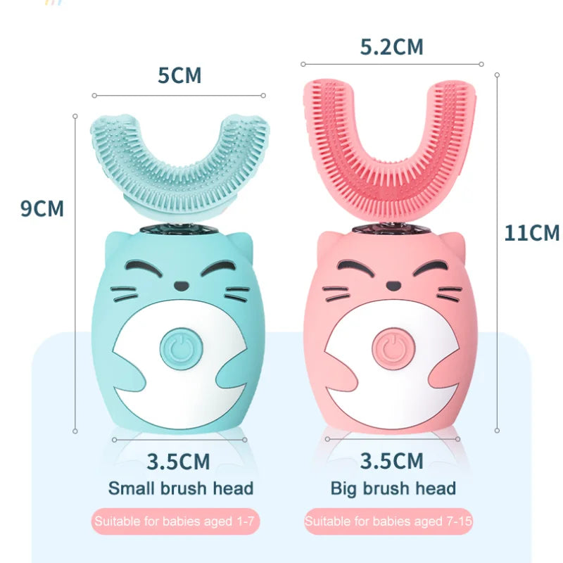 CHILDREN'S U-SHAPED ELECTRIC TOOTHBRUSH  Soft Bristled Sonic Toothbrush with Cartoon Design