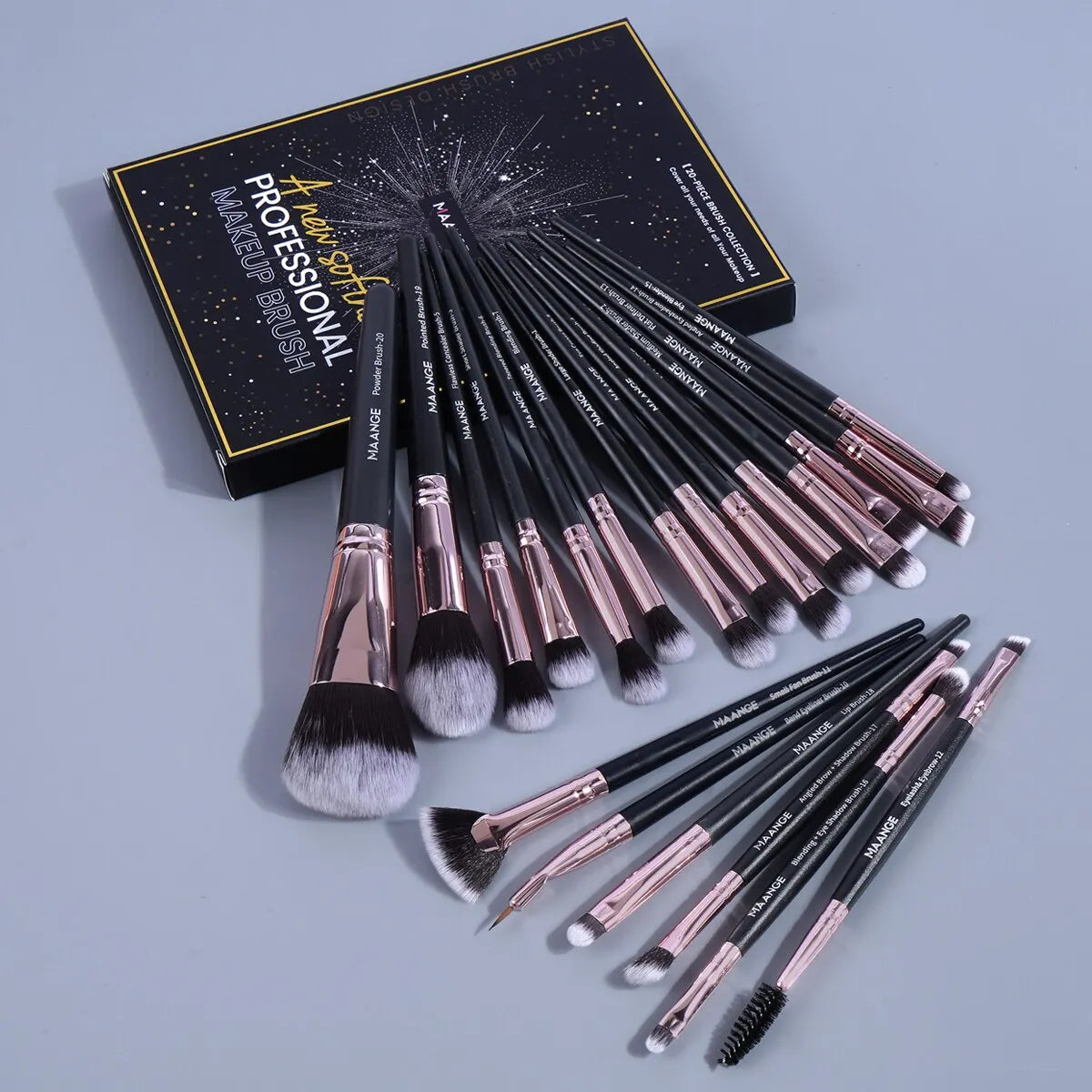 20PCS PROFESSIONAL MAKEUP BRUSH SET  Complete Professional Makeup Application Kit