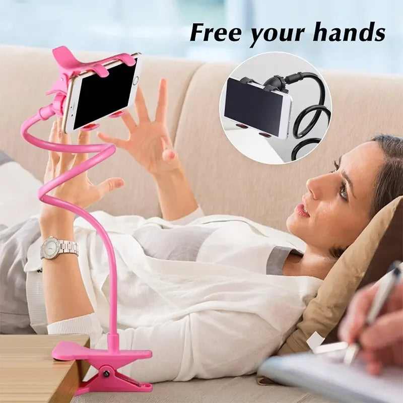 360 CLIP MOBILE PHONE HOLDER Stand Portable Flexible Lazy Bed Desktop Bracket Smartphones Desk Bed Mount Stand Base Support 70cm