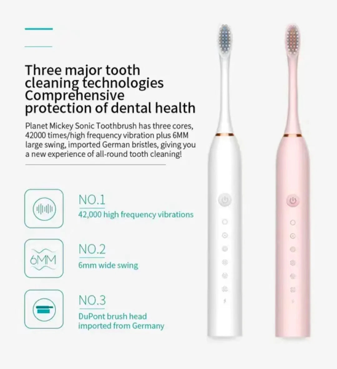 SMART ELECTRIC TOOTHBRUSH  Professional Acoustic Wave Cleaning System