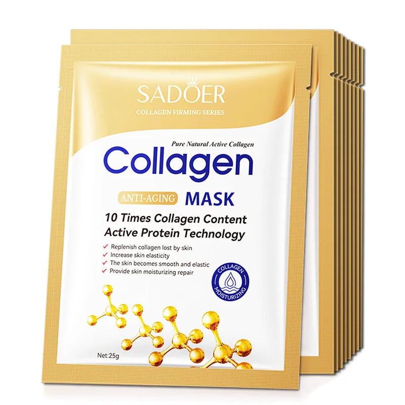 20PCS HYALURONIC ACID COLLAGEN FACE MASK  Deep Hydration & Skin Rejuvenation