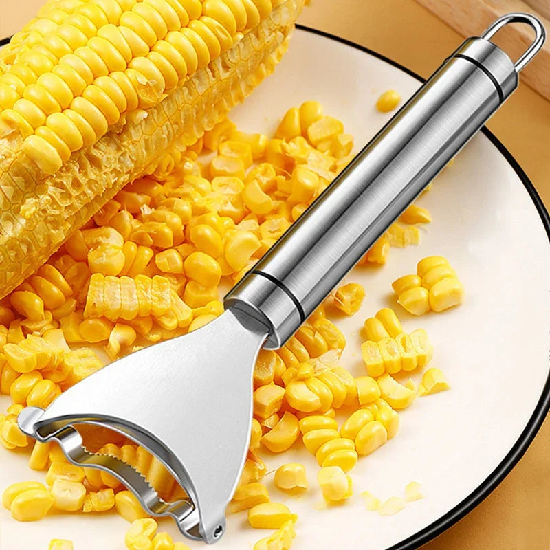 STAINLESS STEEL CORN PEELER Serrated Corn Stripper Peelers Cob Shaver Planer Thresher Cutter Kitchen Fruit Vegetable Gadget Tool