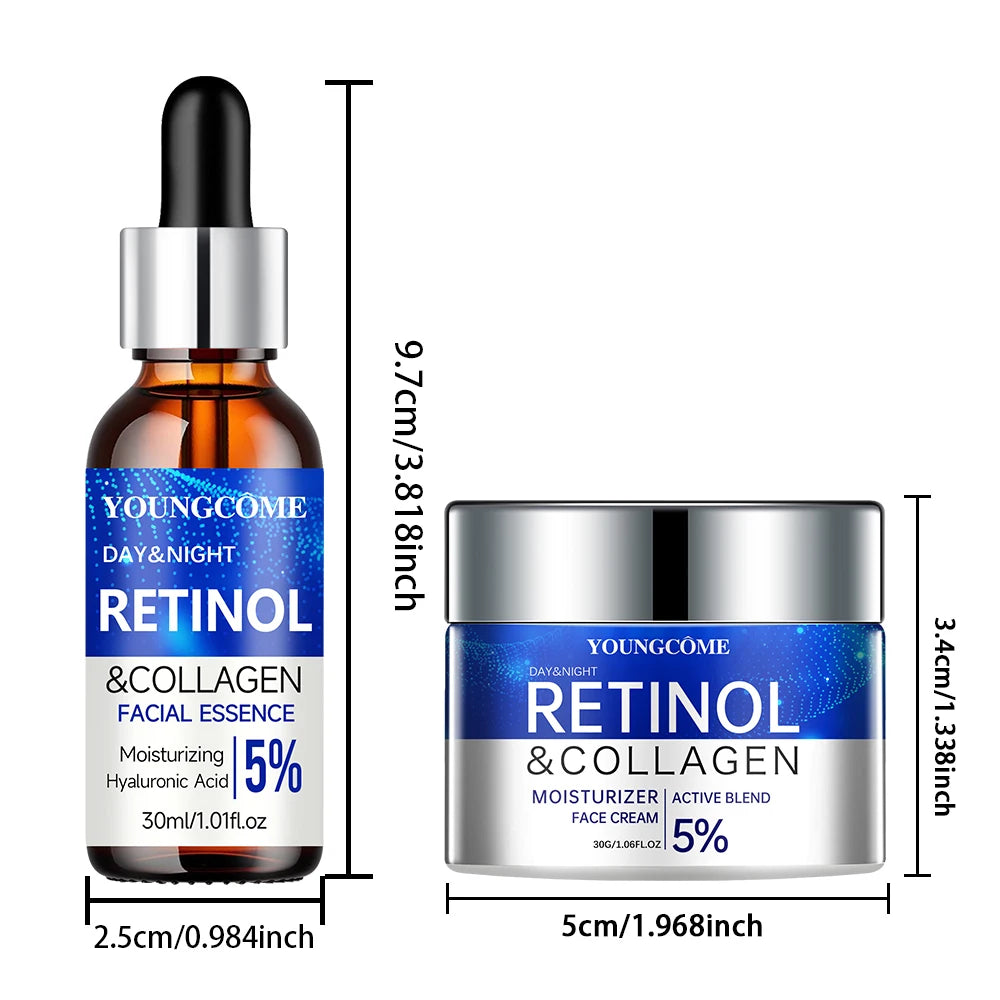 RETINOL CREAM & SERUM COMBO SET  Advanced Anti-Aging Skincare System