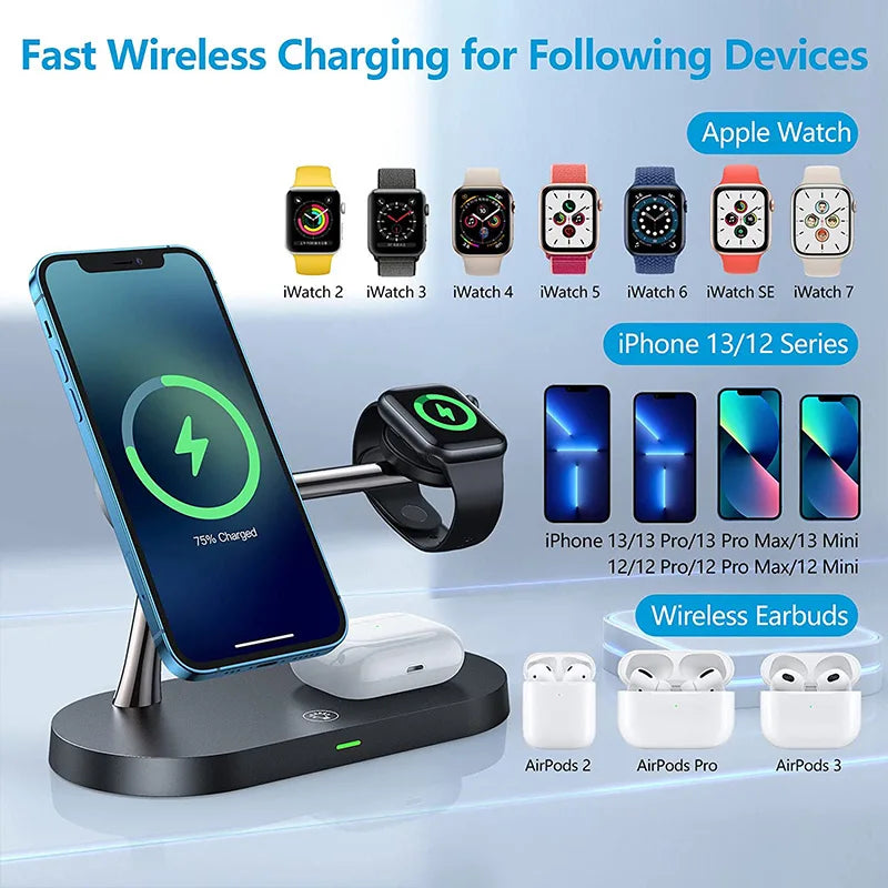 3 in 1 WIRELESS MAGNETIC CHARGER STAND For iPhone