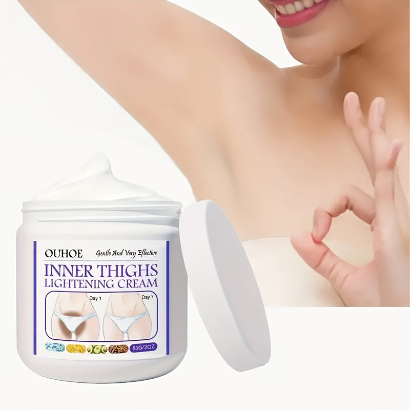 60g INNER THIGHS LIGHTENING CREAM With Hyaluronic Acid & Glycerin For Private Areas, Underarms, Cream For Brightening Dark Skin On Buttocks & Knees, Intimate Skin Care