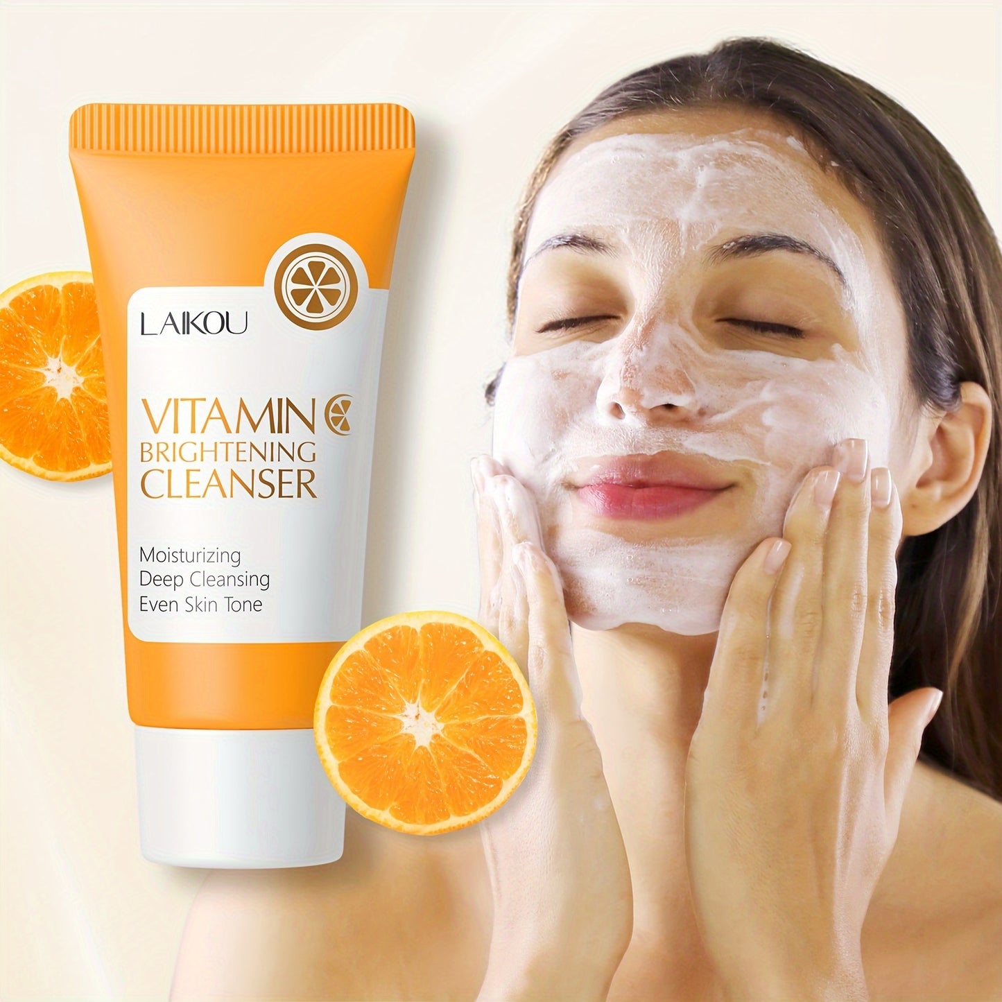 50g VITAMIN C CLEANSER Facial Wash Cleanser, Gentle Cleansing Pores Cleanser, Brightening Oil Control Cleanser